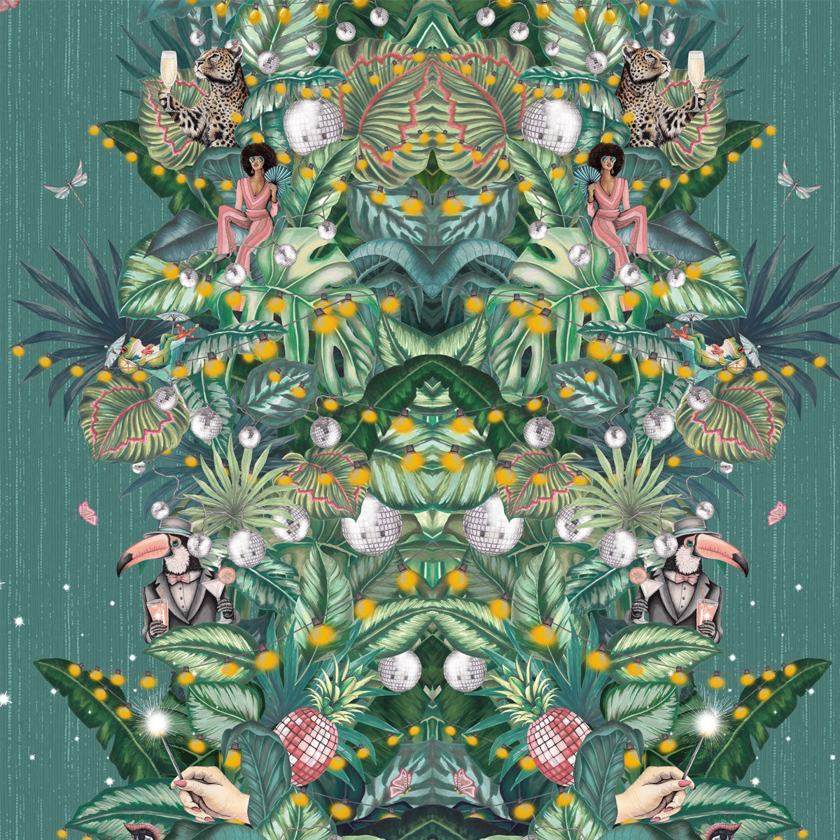 Brand McKenzie Paradise Party Wallpaper - Eucalyptus