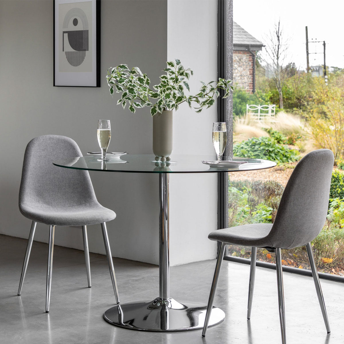 Gallery Direct Fielding Dining Table Clear Glass 1100x1100x750mm