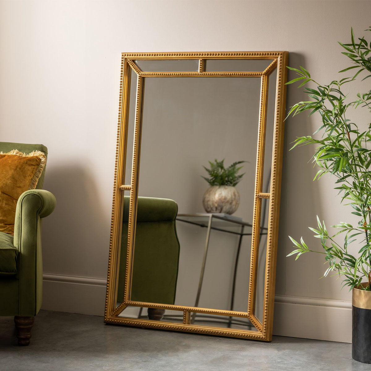 Gallery Direct Sinatra Rectangle Mirror Gold 1210x800mm