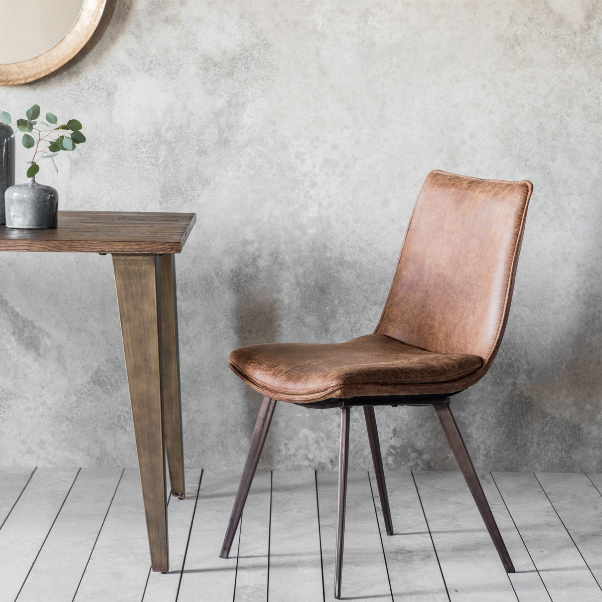 Gallery Direct Hinks Chair Brown (2pk)