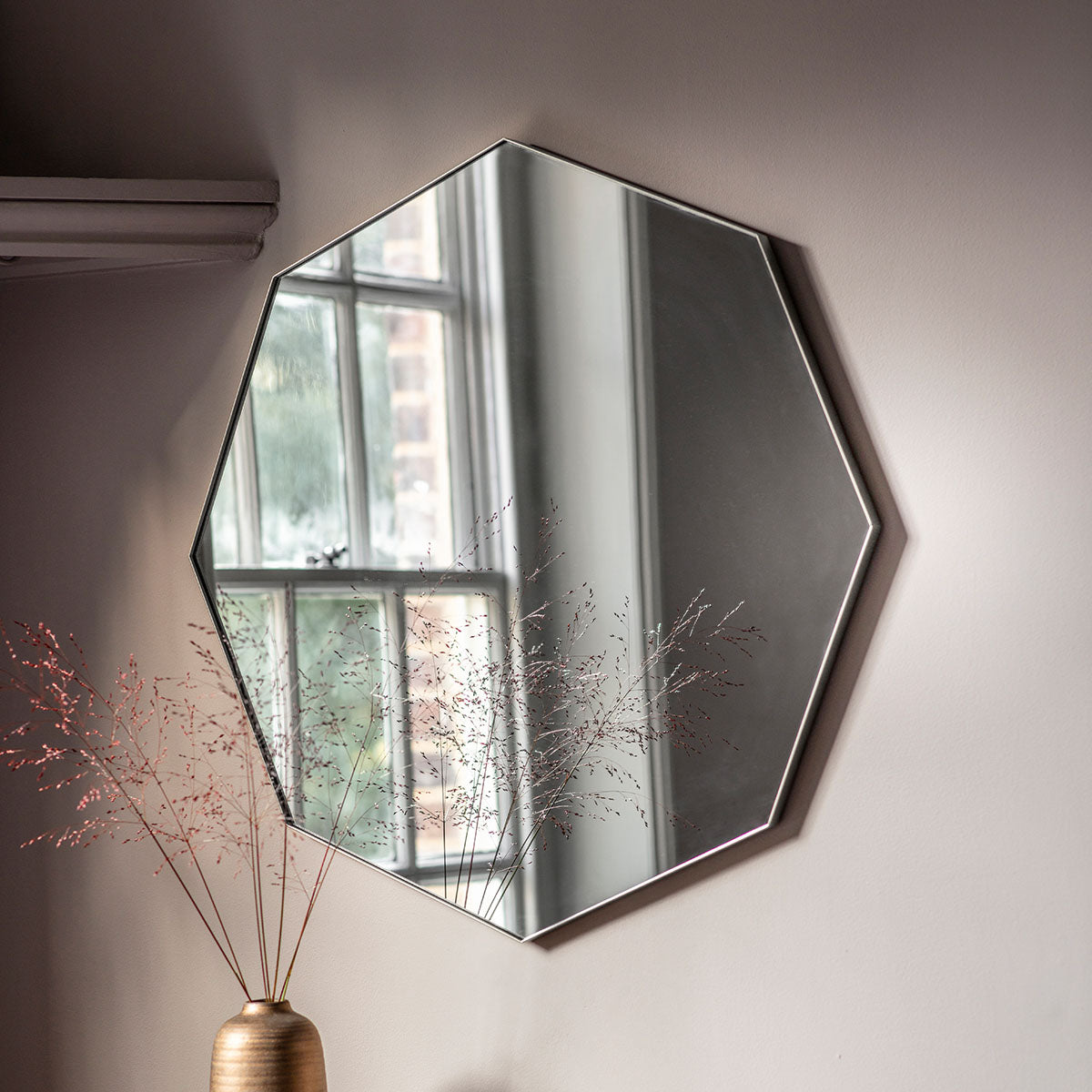 Gallery Direct Bowie Octagon Mirror Silver 800x800mm