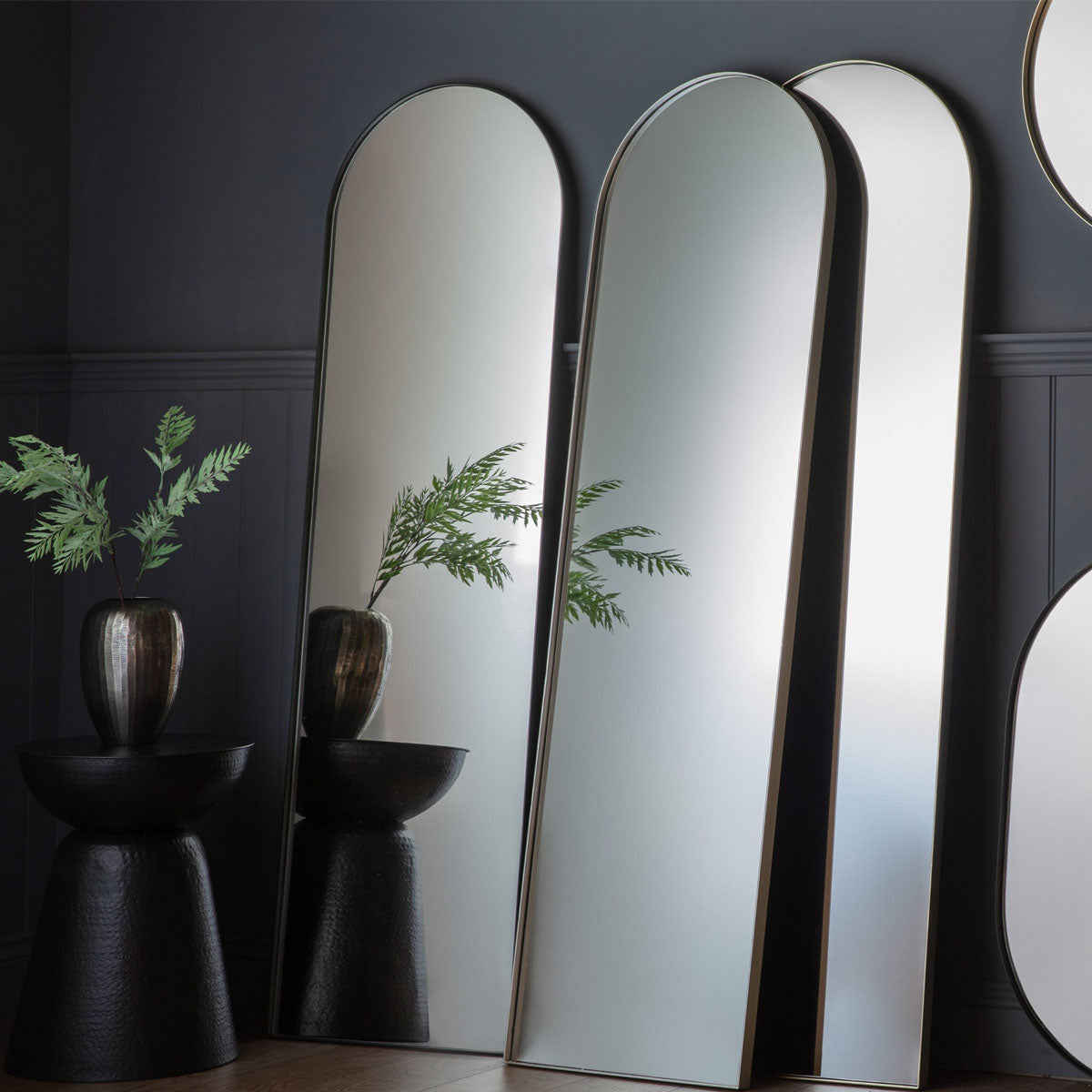 Gallery Direct Hurston Arch Mirror Black 500x30x1700mm