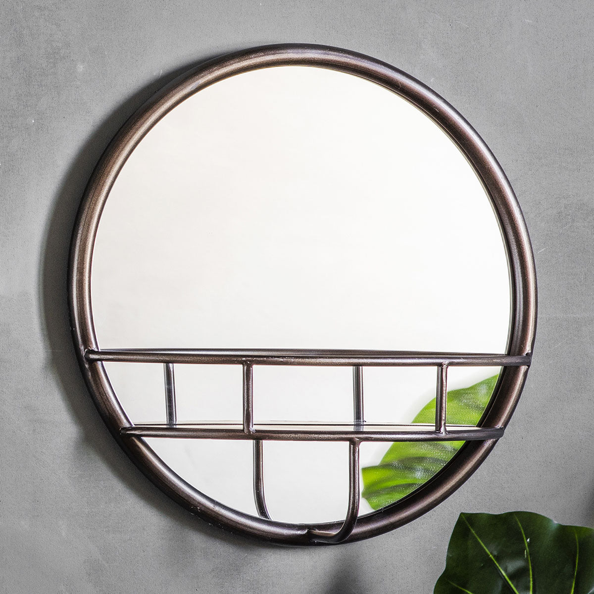Gallery Direct Milton Round Mirror Black 400mm