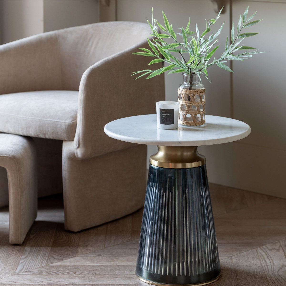 Gallery Direct Seville Side Table Blue 460x460x460mm