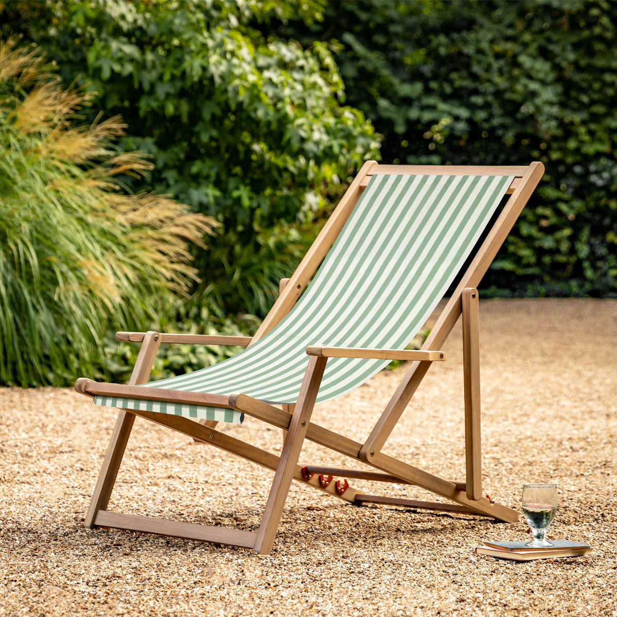 Gallery Direct Creta Deck Chair Verde Stripe
