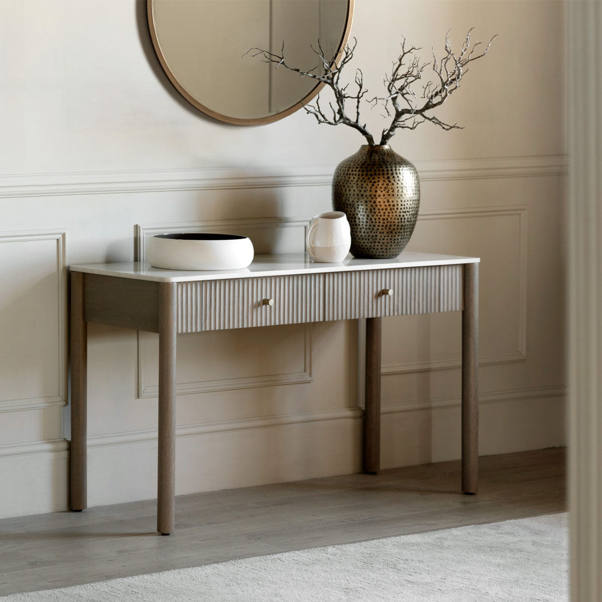 Gallery Direct Marmo 2 Drawer Console 1300x450x750mm