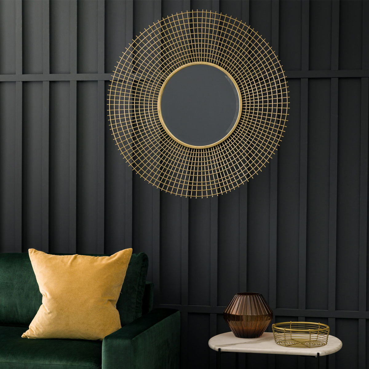 Gallery Direct Stafford Mirror Gold 900x70x900mm