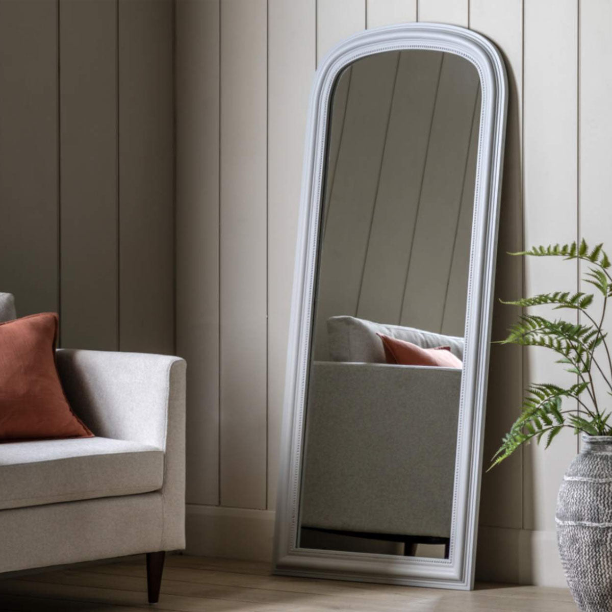 Gallery Direct Sherwood Arch Leaner Mirror Stone 1675x750mm