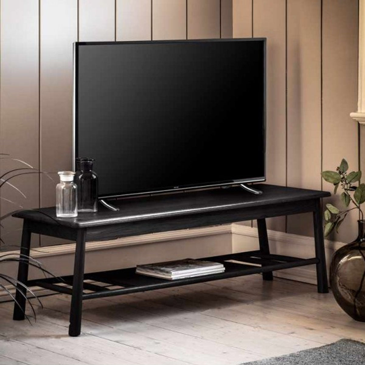 Gallery Direct Wycombe Media Unit Black 1400x420x425mm
