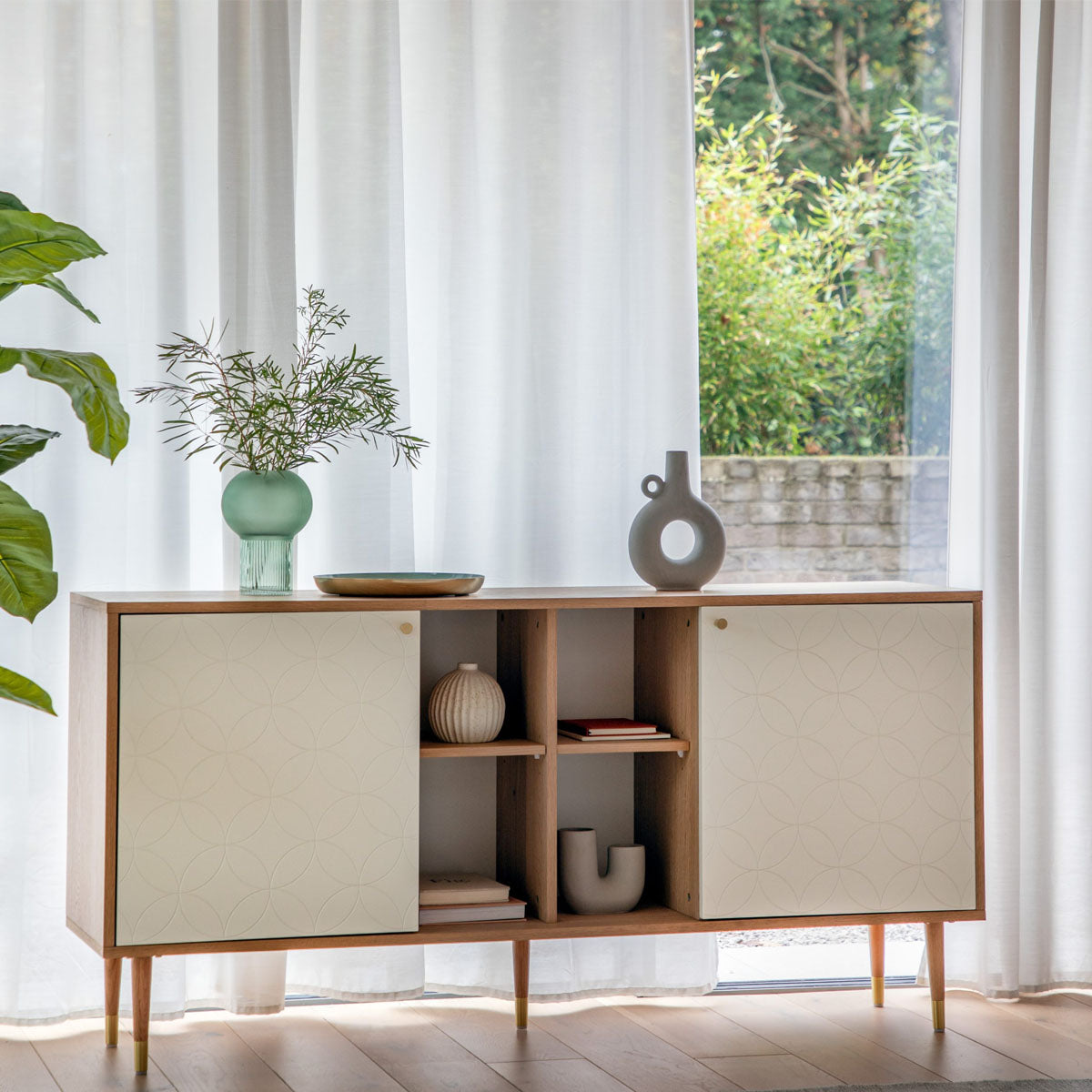 Gallery Direct Newbury Sideboard Oak White 1600x400x790mm
