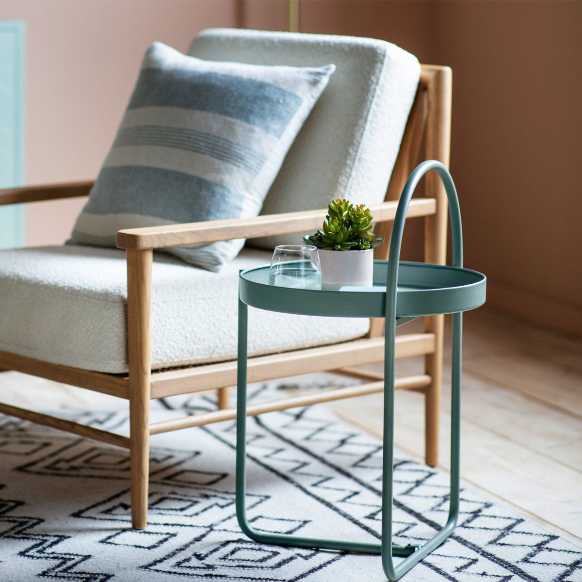 Gallery Direct Melbury Side Table Teal 400x400x660mm