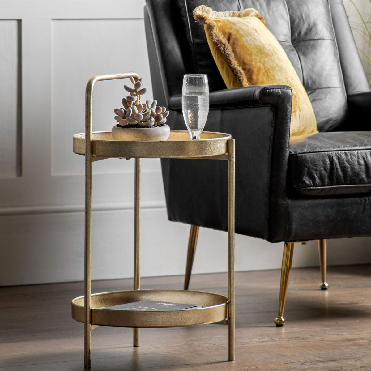 Gallery Direct Sennen Side Table Gold 400x400x720mm