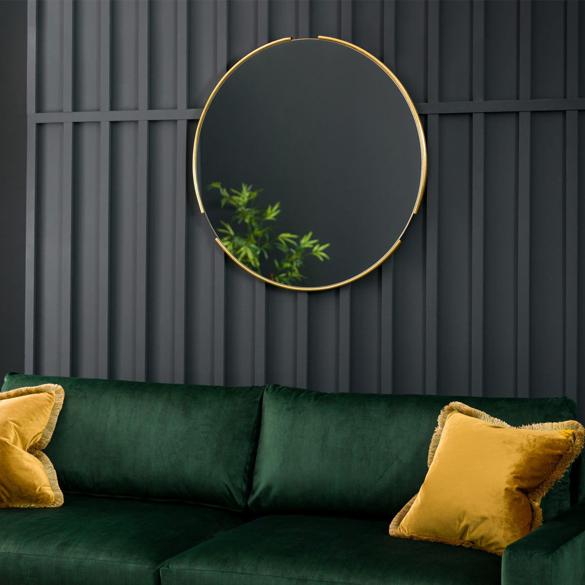 Gallery Direct Fitzroy Round Mirror Gold 800x15x800mm