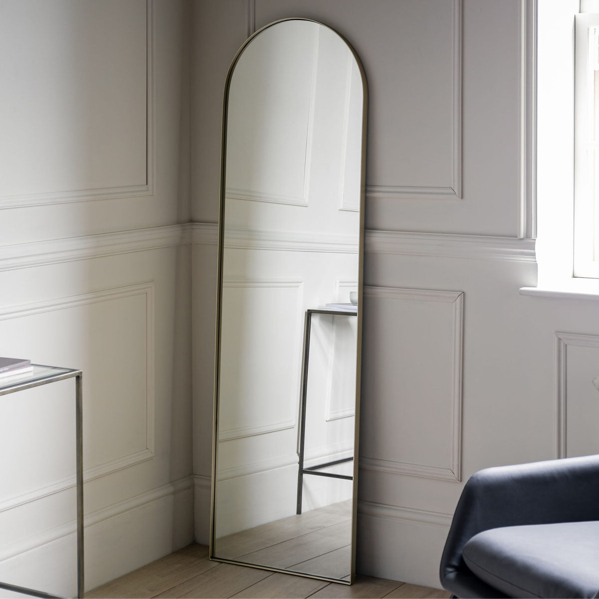 Gallery Direct Hurston Arch Mirror Champagne 500x30x1700mm