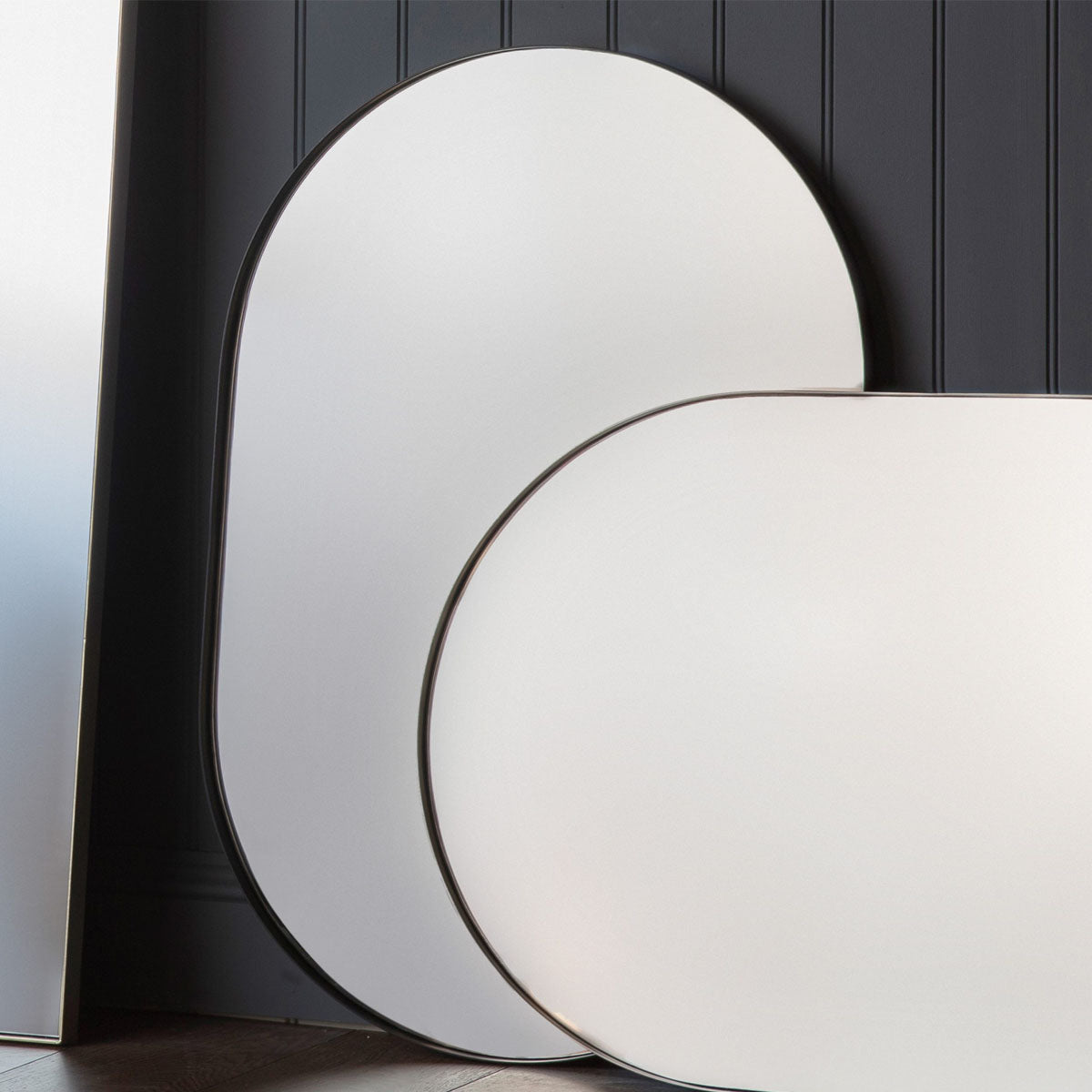 Gallery Direct Hurston Elipse Mirror Black 600x30x900mm