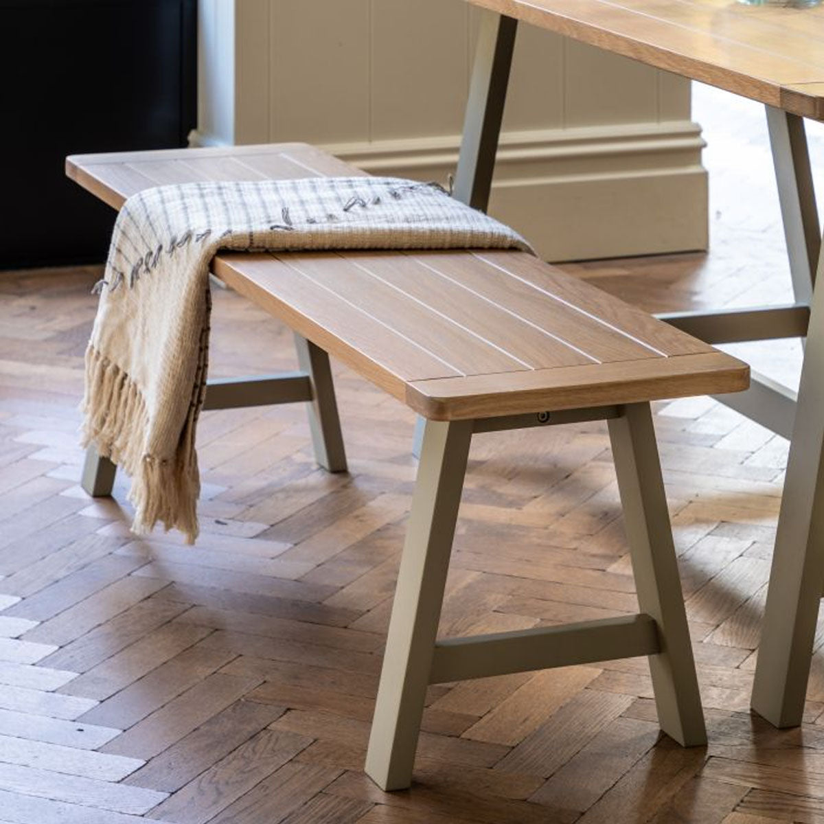 Gallery Direct Eton Trestle Bench Prairie 1500x380x450mm