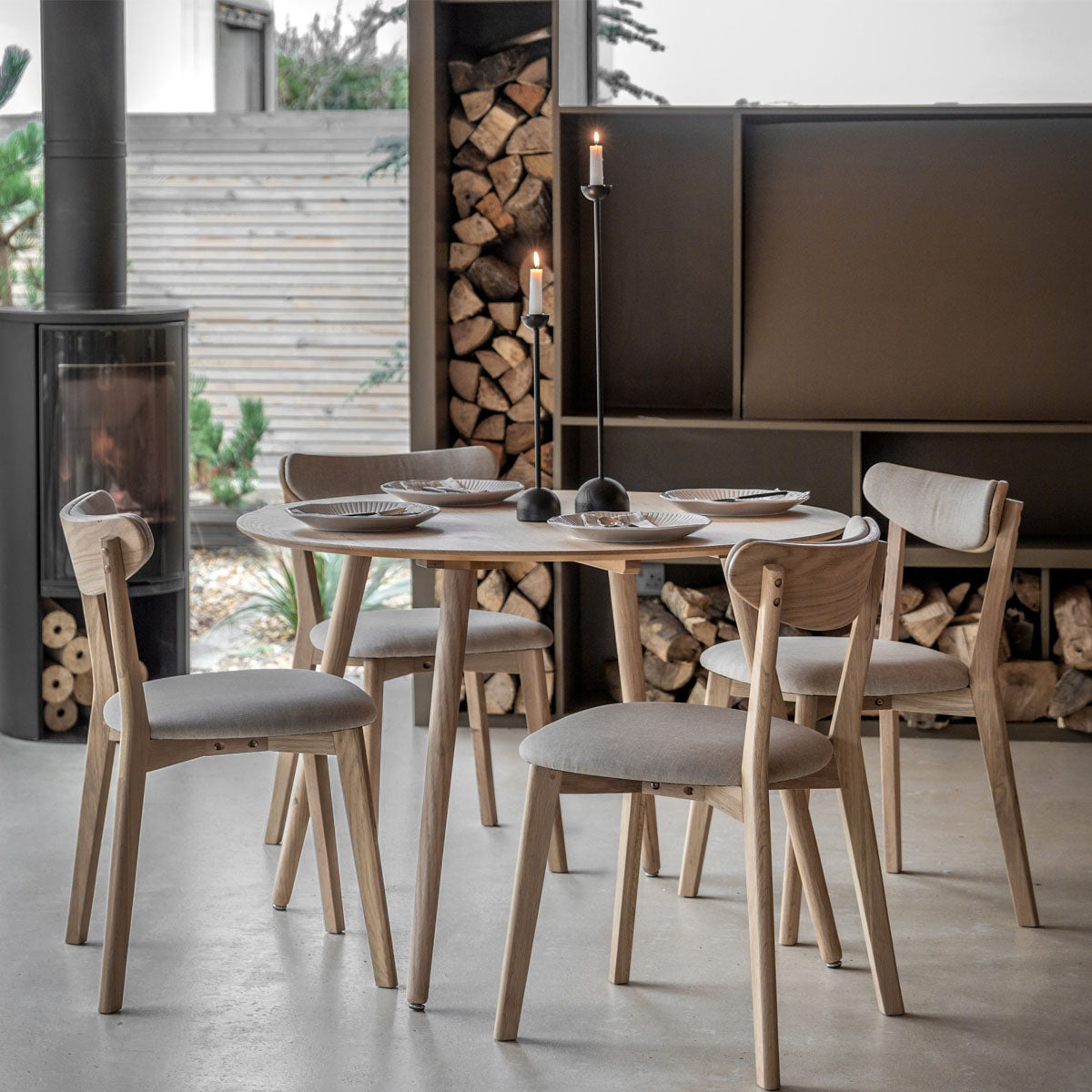 Gallery Direct Hatfield Round Dining Table Natural 1100x1100x750m