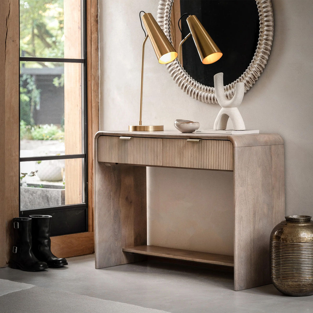 Gallery Direct Colonna 2 Drawer Console 1100x380x800mm