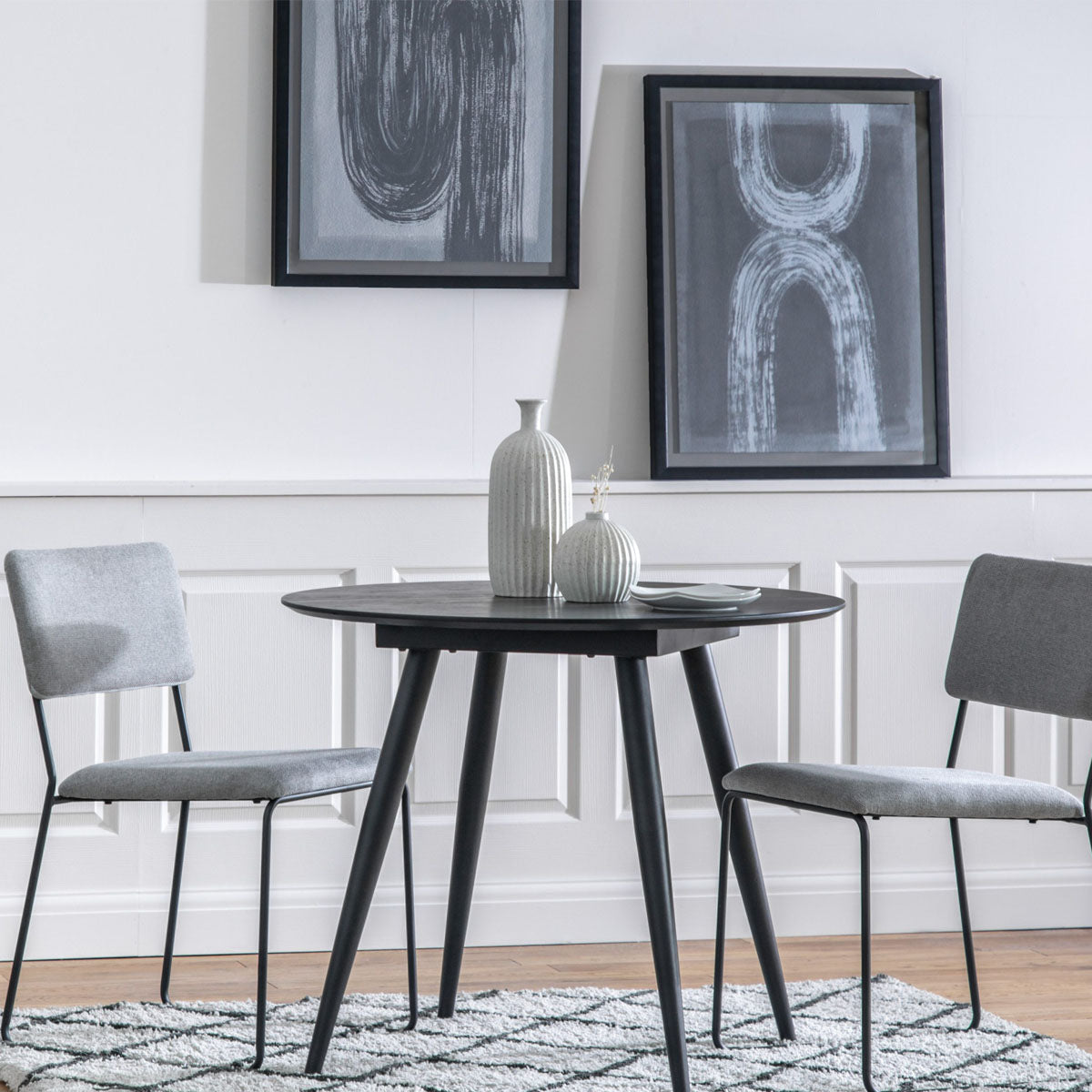 Gallery Direct Astley Round Dining Table Black 900x900x750mm