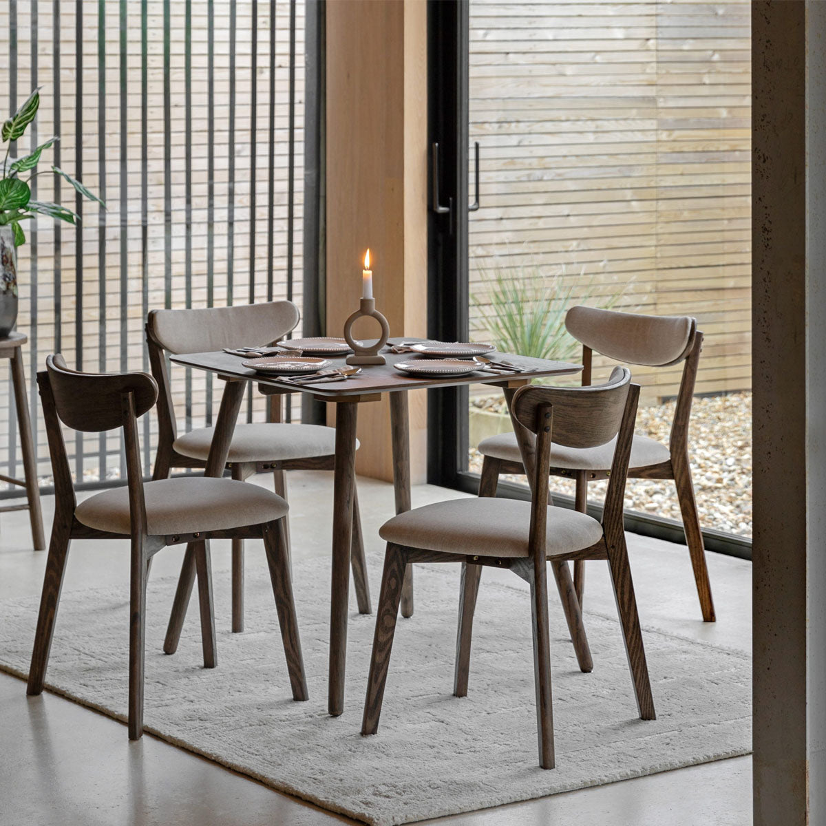 Gallery Direct Hatfield Square Dining Table Smoked 770x770x750mm