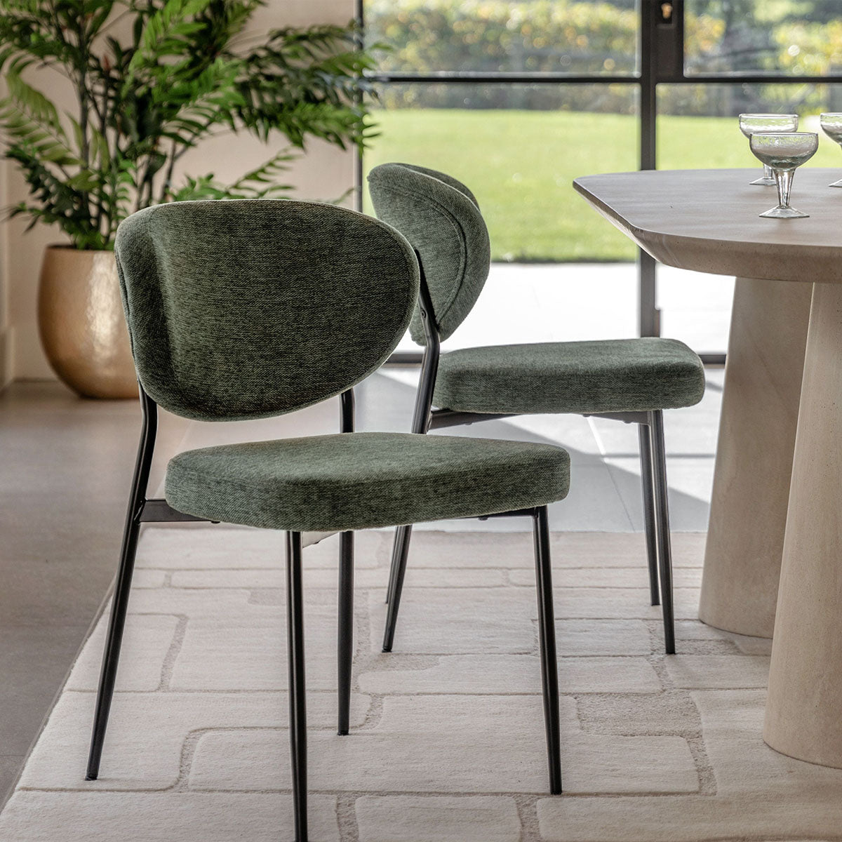 Gallery Direct Oppo Dining Chair Green (2pk)