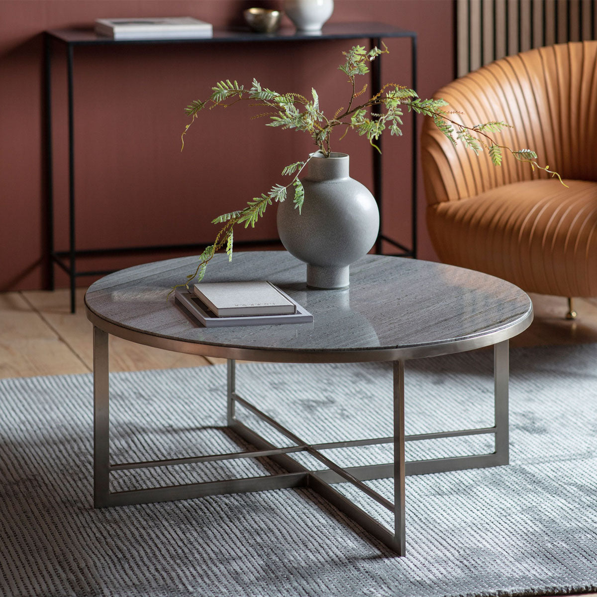 Gallery Direct Necton Coffee Table Silver 900x900x400mm