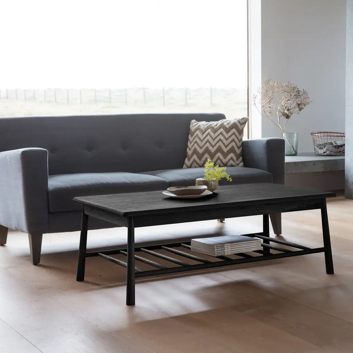 Gallery Direct Wycombe Rect Coffee Table Black 1200x650x425mm