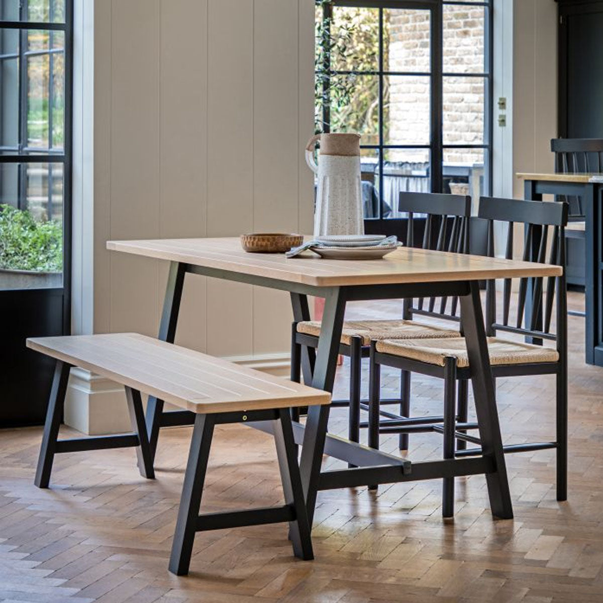 Gallery Direct Eton Trestle Table Meteor 1600x800x750mm