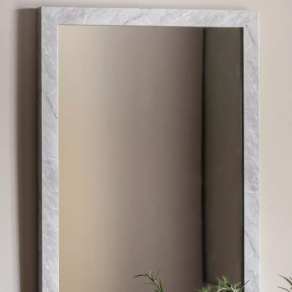 Gallery Direct Romano Rectangle Mirror Marbled White 570x770mm