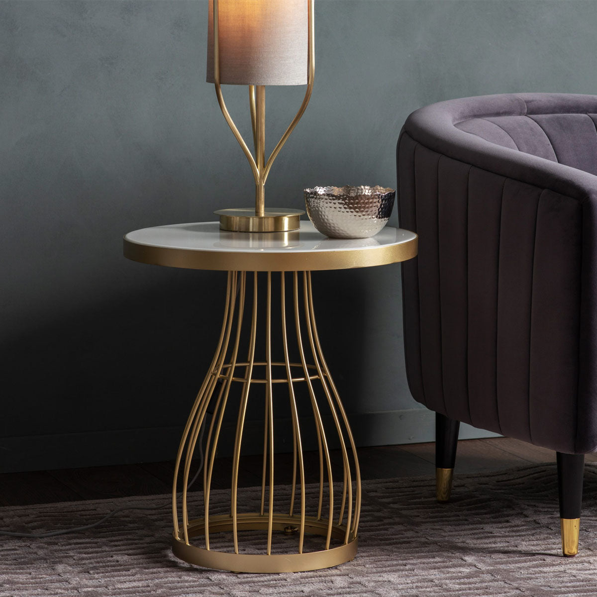 Gallery Direct Southgate Side Table Champagne 500x500x550mm