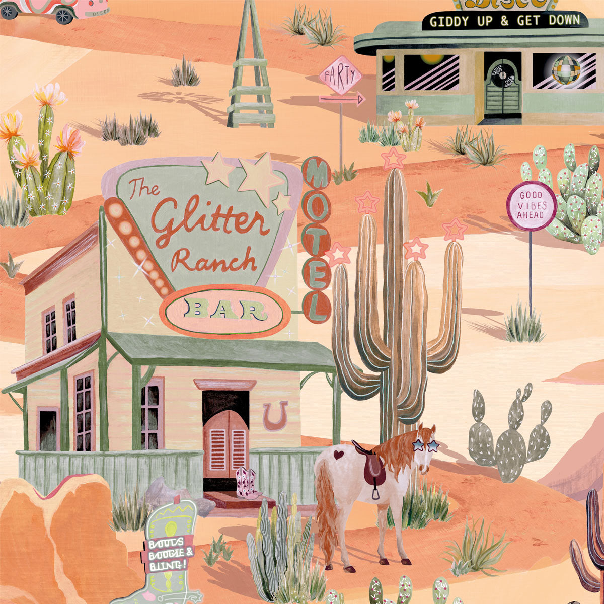 Brand McKenzie The Glitter Ranch Wallpaper - Desert Tan