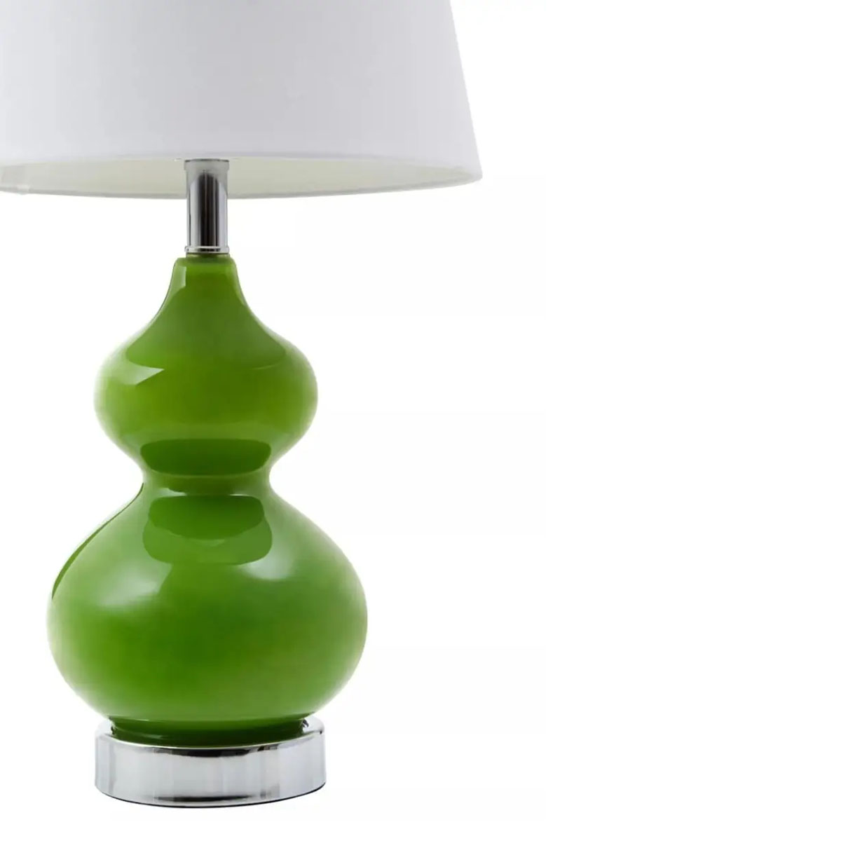 Beaumonde Home Heidy Light Green Glass Table Lamp with Chrome Base