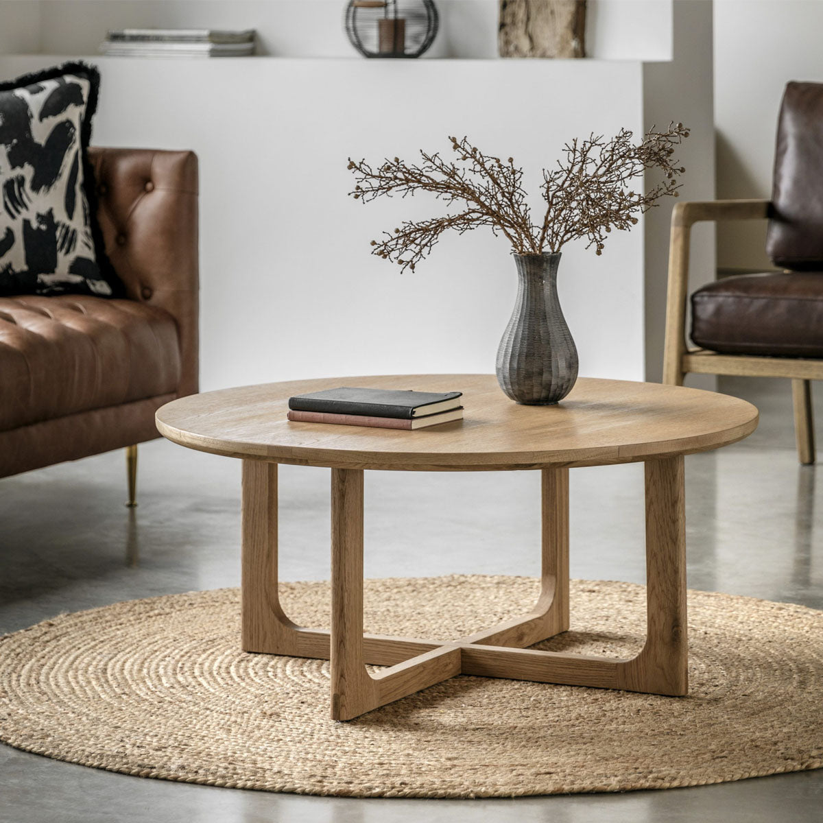 Gallery Direct Craft Round Coffee Table Natural 900x900x400mm