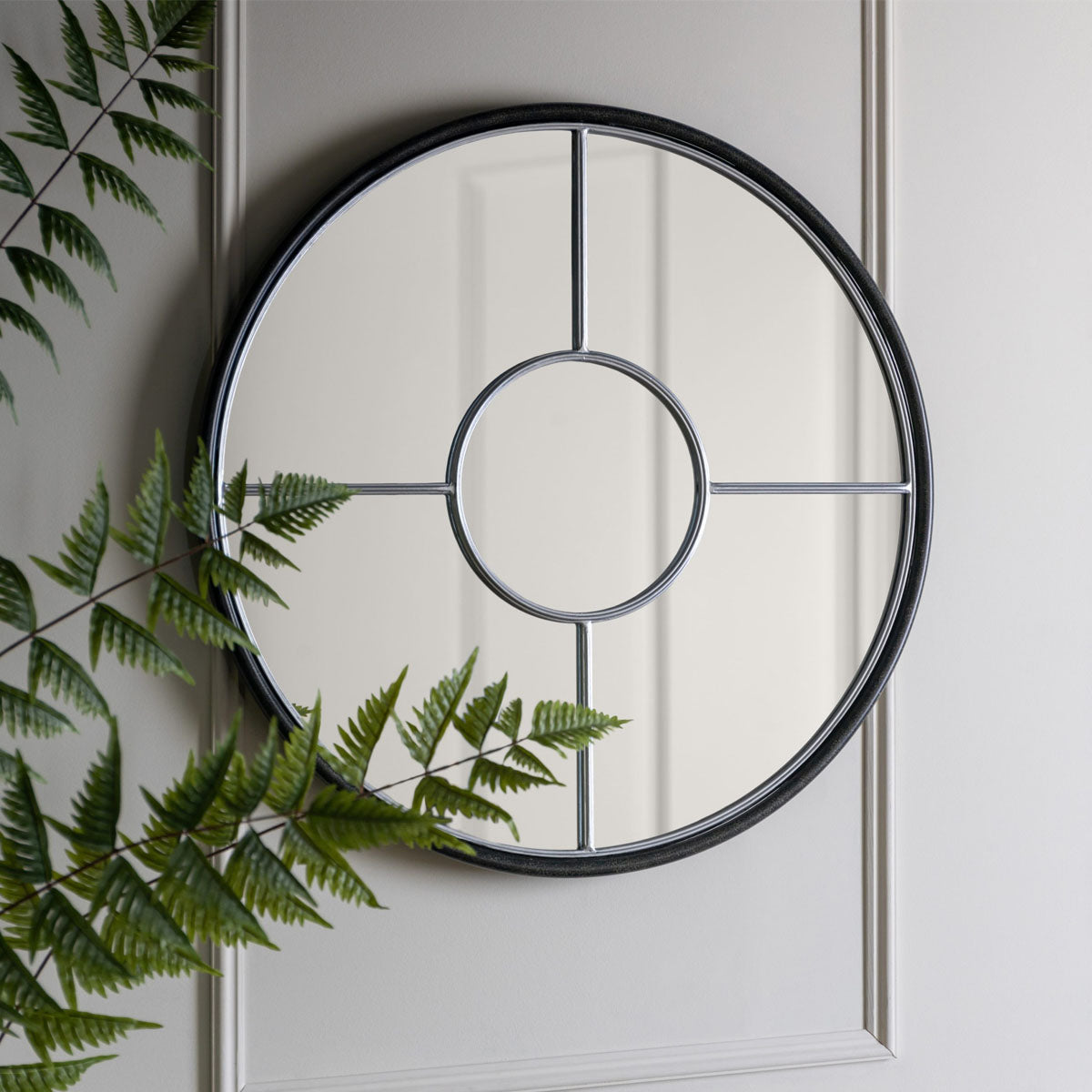 Gallery Direct Rocca Round Mirror Silver 800x35x800mm