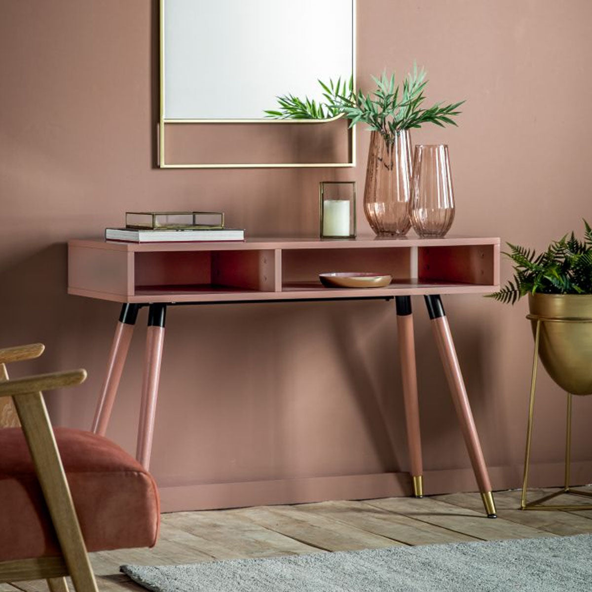 Gallery Direct Holbrook Console Table Pink 1100x450x770mm