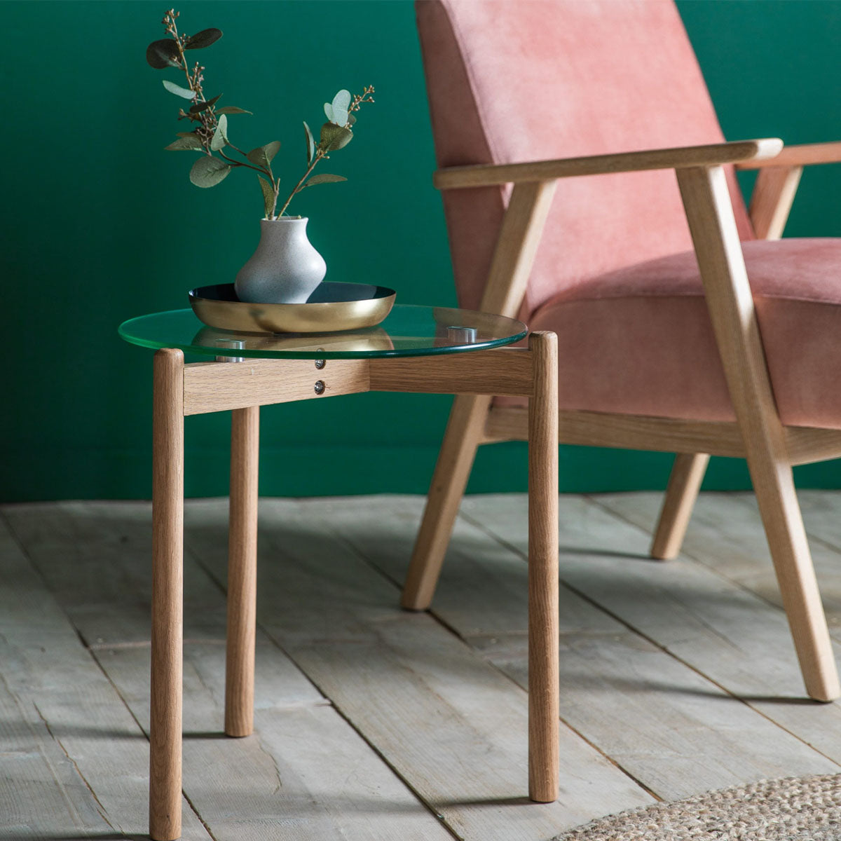 Gallery Direct Moran Side Table Oak 400x400x450mm