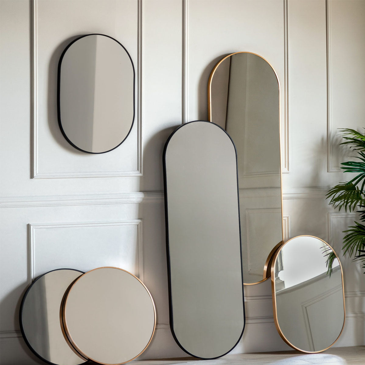 Gallery Direct Yardley Convex Round Mirror Black 800mm