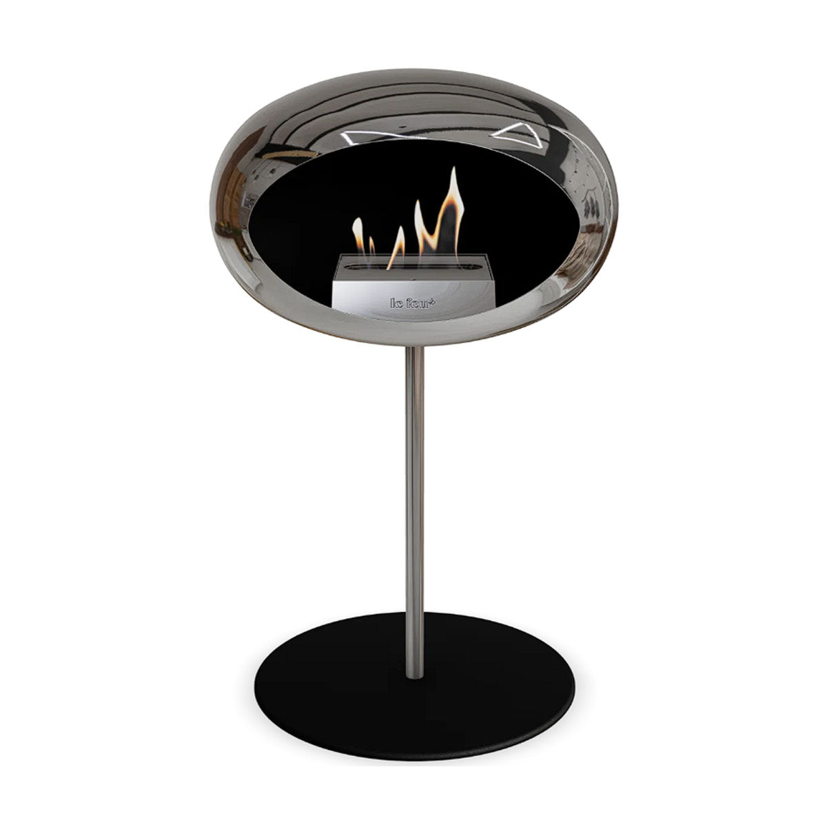 Le Feu Ground Steel Low - Chromed Silver - 25mm Pole Width
