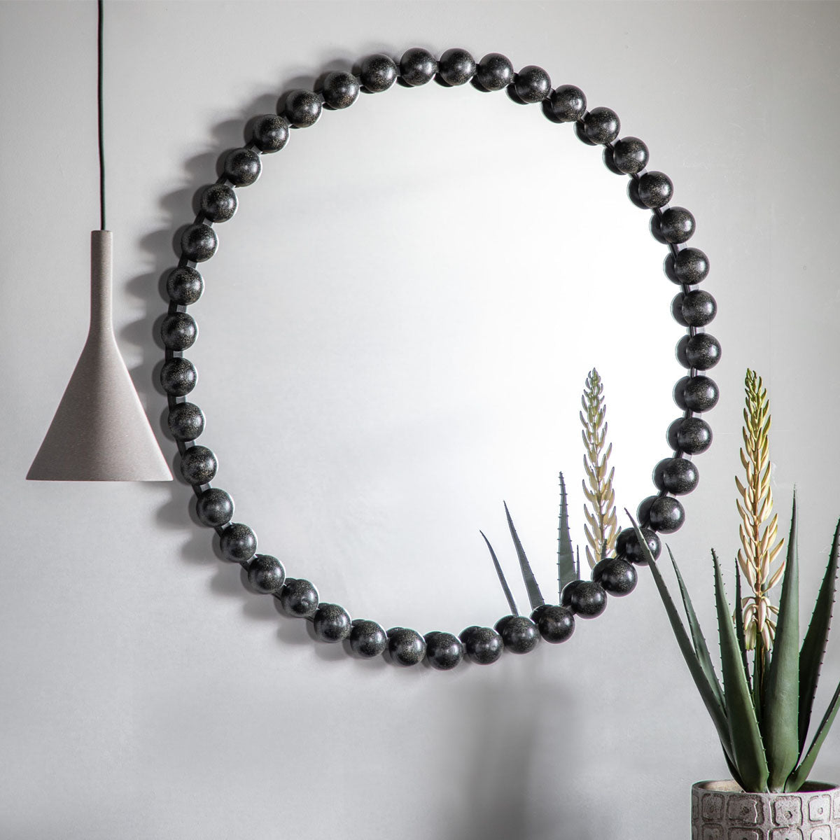 Gallery Direct Ceretti Round Mirror Black 800x50x800mm