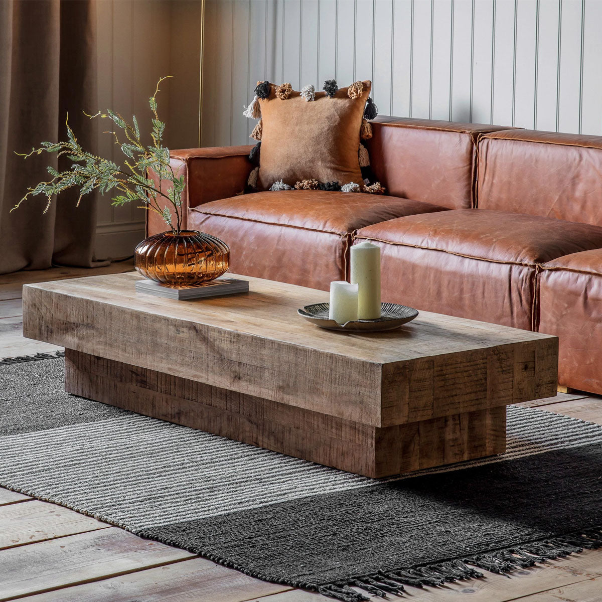 Gallery Direct Iowa Coffee Table Natural 1500x600x300mm