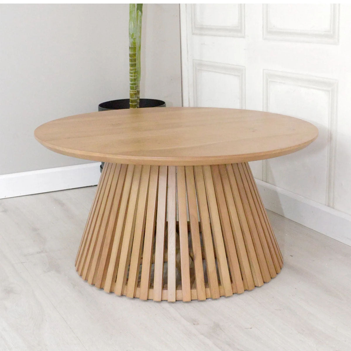 Gallery Direct Brookland Slatted Coffee Table 800x800x400mm