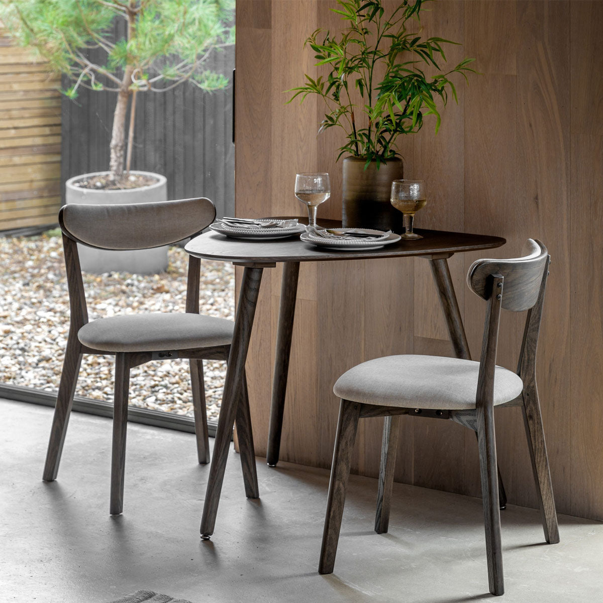 Gallery Direct Hatfield Dining Table Smoked 800x900x750mm