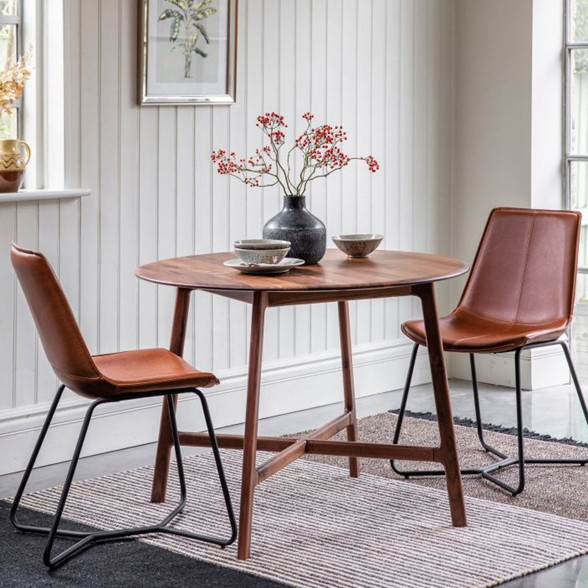 Gallery Direct Madrid Round Dining Table Walnut 1000x1000x750mm