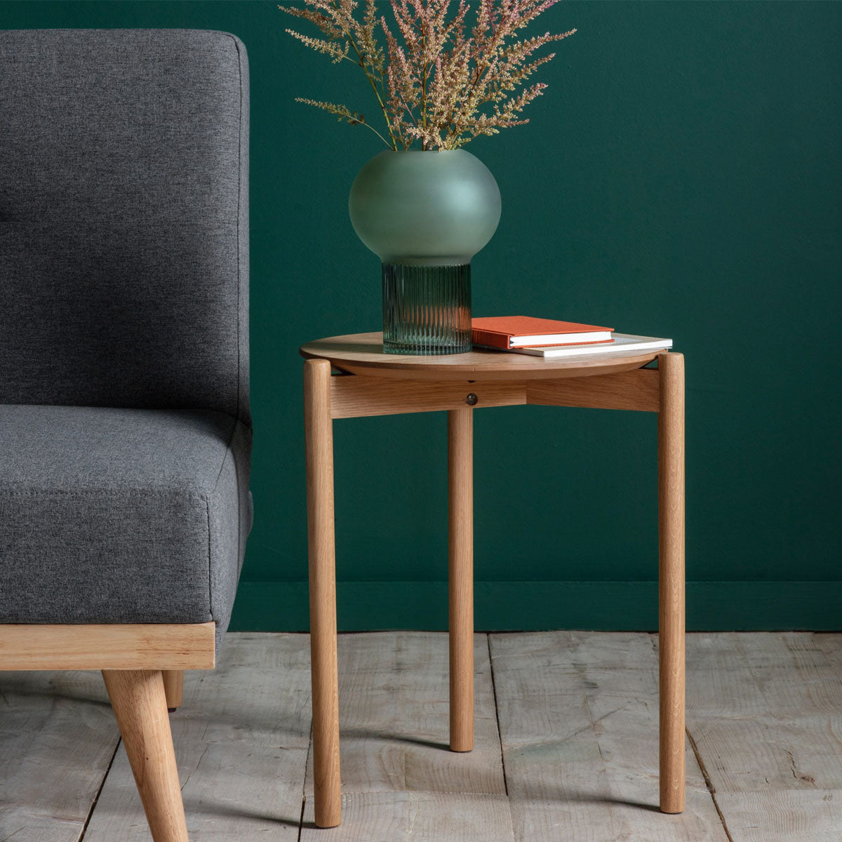 Gallery Direct Burley Side Table Oak 400x400x500mm
