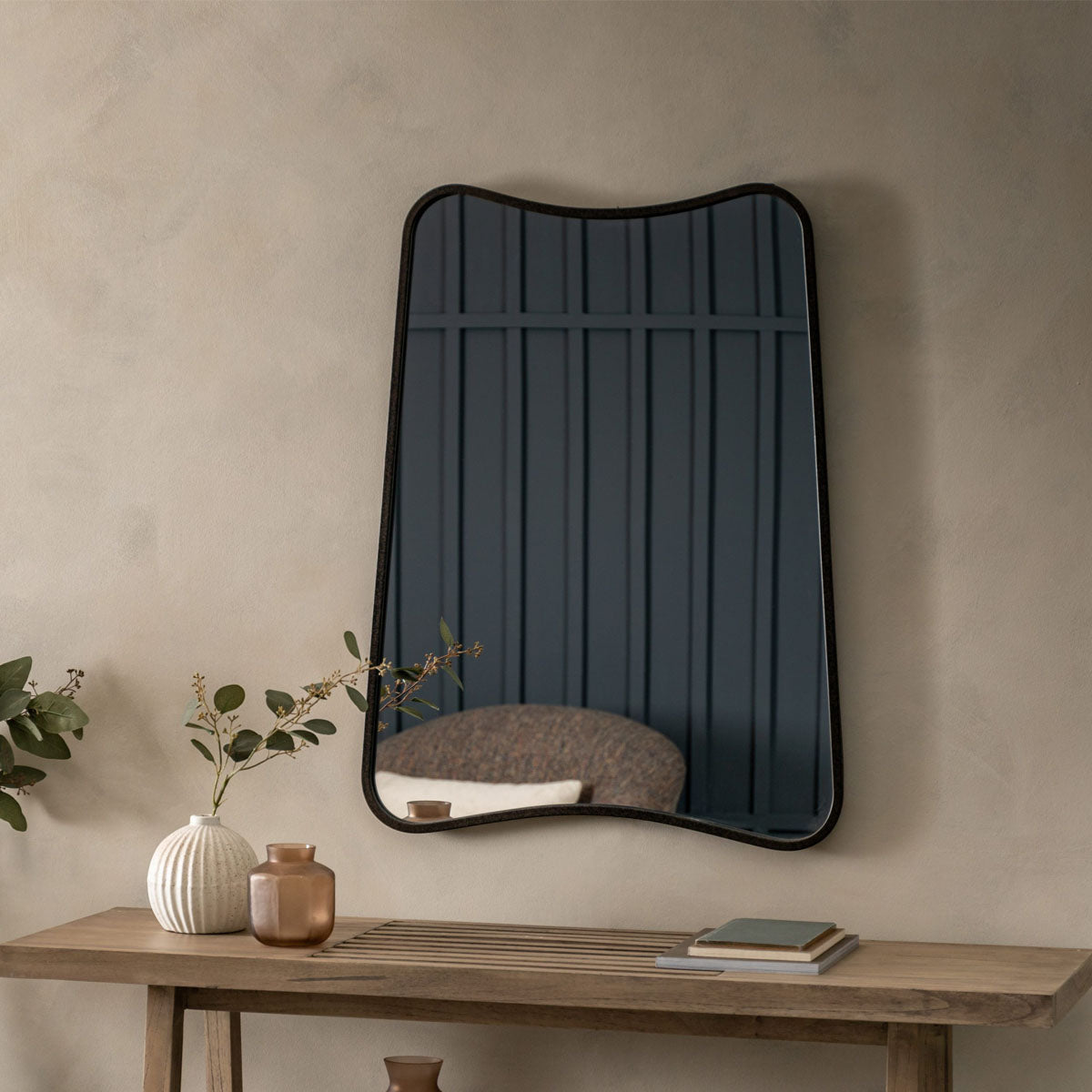 Gallery Direct Kurva Rectangle Mirror Black 610x810mm