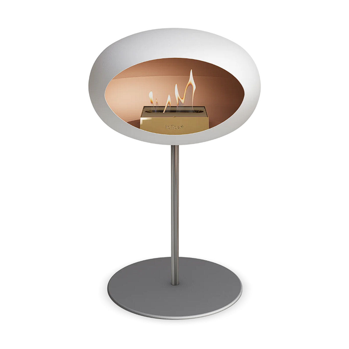 Le Feu Ground Steel Low - White - 25mm Pole Width