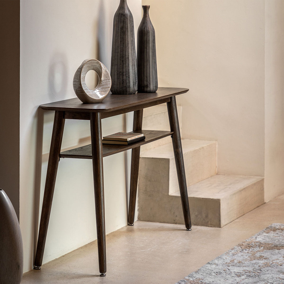 Gallery Direct Hatfield Console Table Smoked 1100x350x750mm