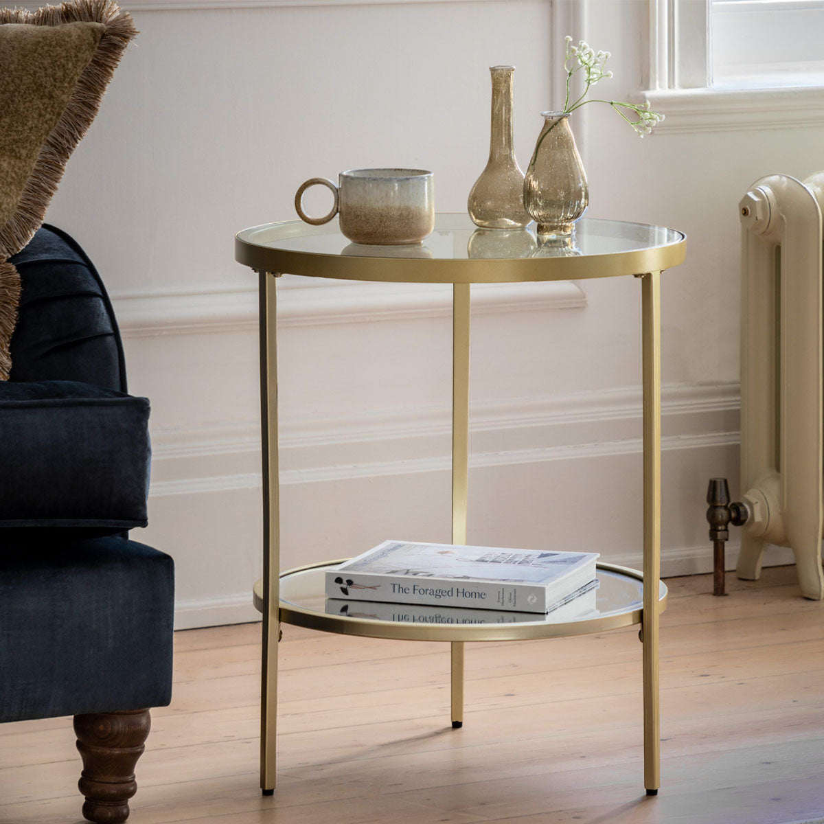 Gallery Direct Hudson Side Table Champagne 500x500x600mm