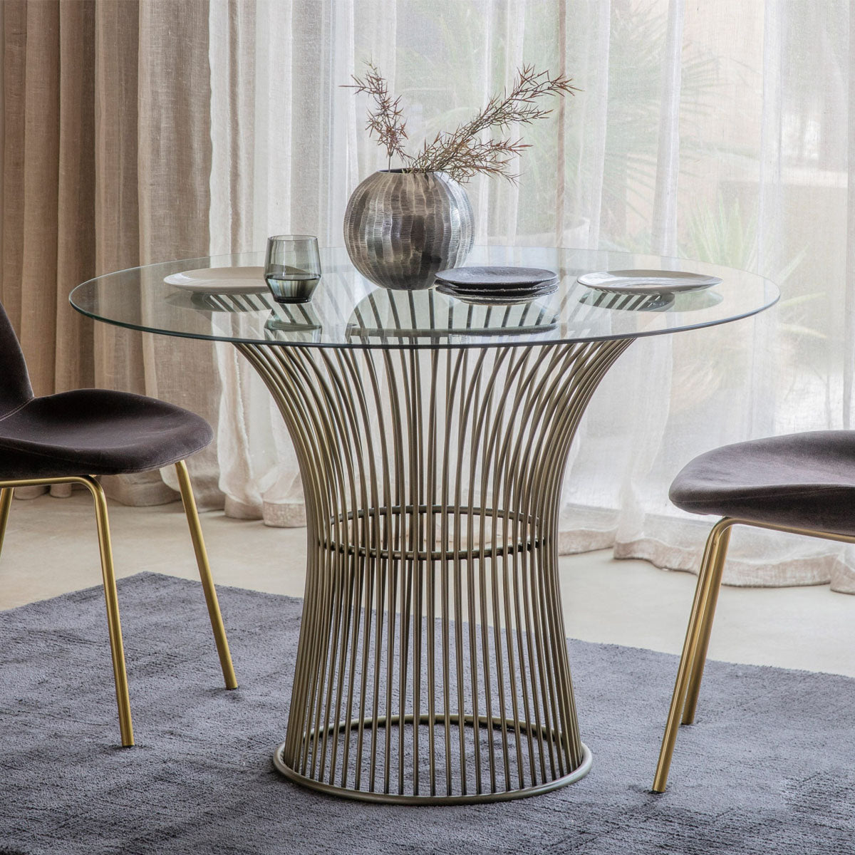 Gallery Direct Zepplin Dining Table Bronze 1100x1100x760mm