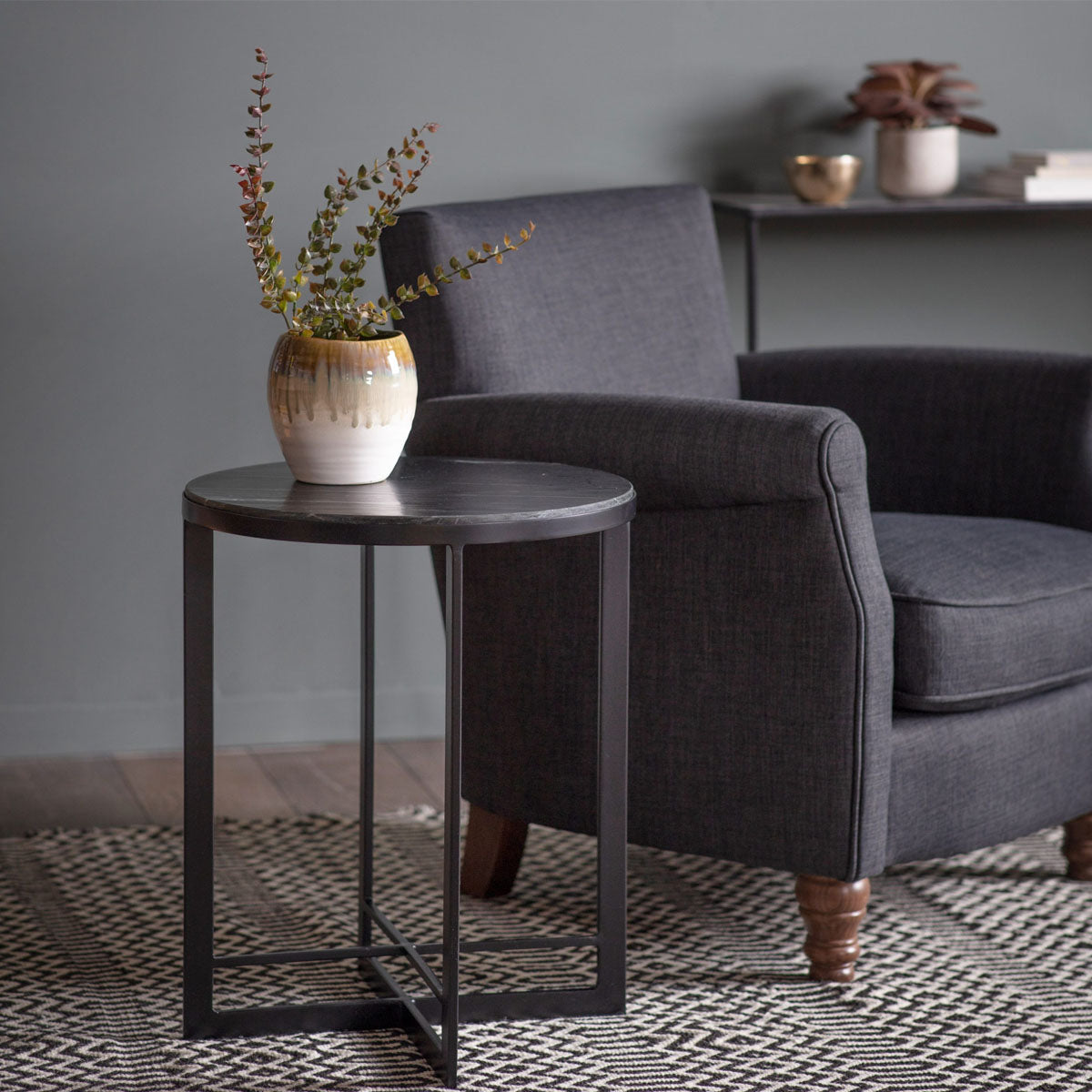 Gallery Direct Necton Side Table Silver 460x460x560mm